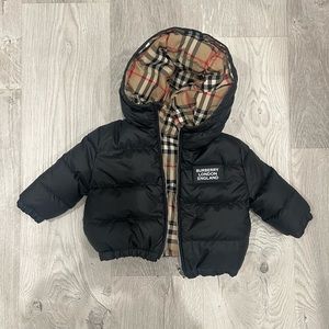 AUTH EUC Baby Burberry black Puffer coat 6-12months